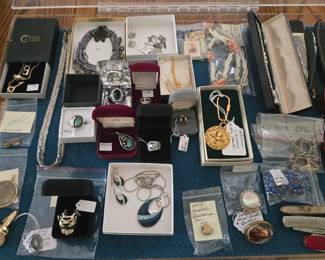 Jewelry, Sterling, 14K, Knives, Military Pins and more!