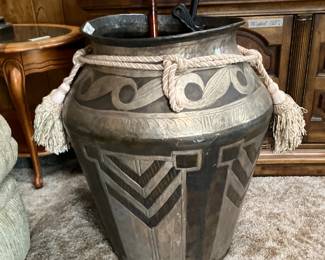 Large brass pot