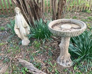 Concrete statue, concrete bird bath