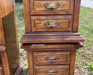 Pair of matched oak nite stands