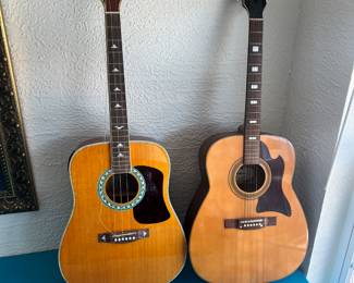 One electric acoustic guitar