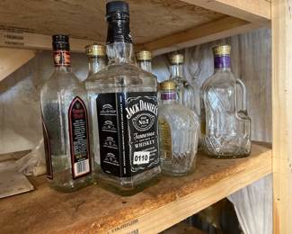 LOT OF GLASS BOTTLES