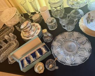 Fostoria tea glasses, vases, and more