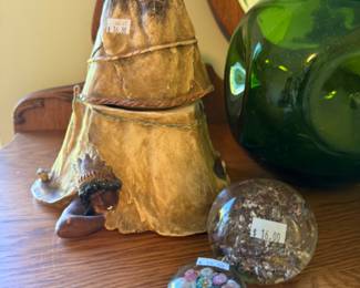 Blenko Style Pinch Vase, Paperweights