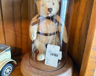 Antique Jointed Bear in Glass