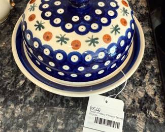 Polish Pottery Cheese Server