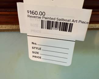 Reverse Painted Sailboat Art Piece
