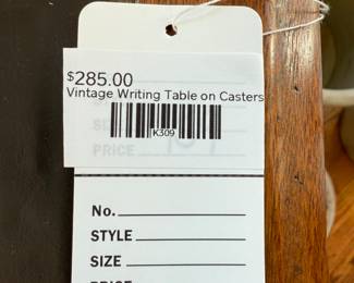 Vintage Writing Table on Casters