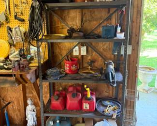 Storage Shelves, Gas Cans, Bird Houses
