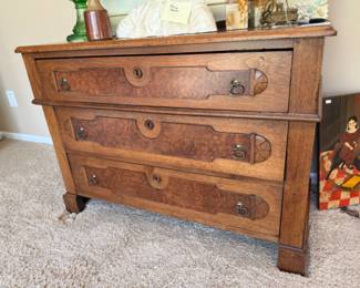 Antique Burl Wood Dresser