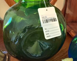 Blenko Style Pinch Vase, Degenhart Uranium Glass Owl