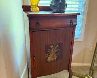 Antique Sheet Music Cabinet, Abraham Lincoln Life Mask (B), Eagle Decanter