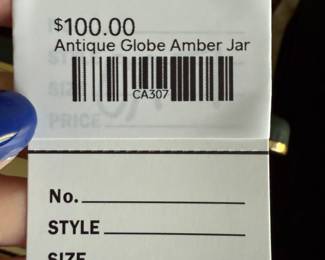 Antique Globe Amber Jar