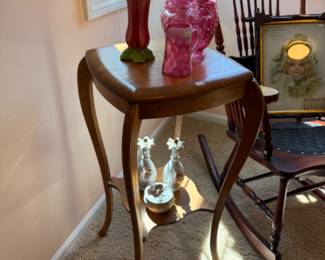 Side Table, Flashed Glass Pitcher