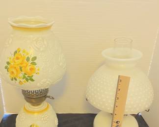 Floral Electric Lamp And An Oil Lamp