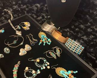 Silver and Turquoise Blue