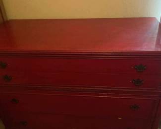 Vintage Four Drawer Dresser With Some Scroll On The Front
