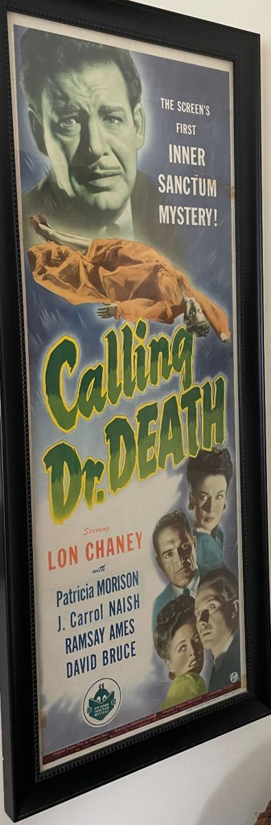 ORIGINAL Universal "Calling Dr.Death" Starring Lon Chaney Inner Sanctum Movie Poster (1943)