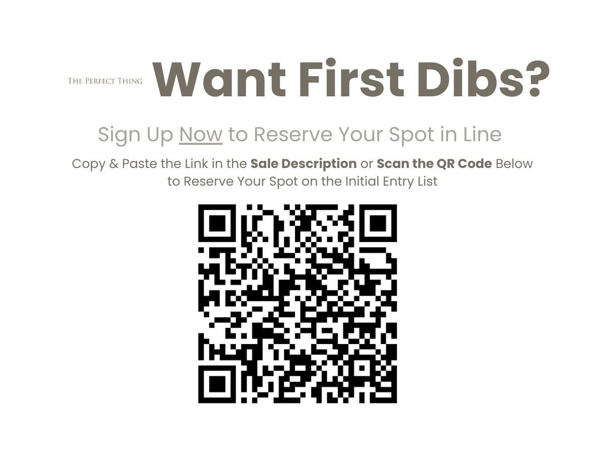 The Perfect Thing Sale Image - this is the sign up QR Code for the sale in Hinsdale -