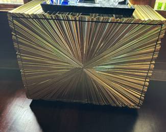 Global Views Gold Linen Fold Two Lateral File Drawers - So sharp !
