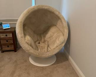 RH Orbit Luxe Fur Chair