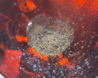 Murano Red Glass Bowl - very Large - "Constellation"