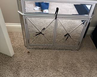 Pr. Mirrored Bedside Cabinets