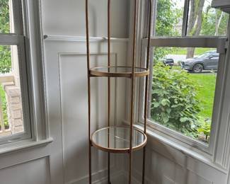 Gold and Glass round Etegere