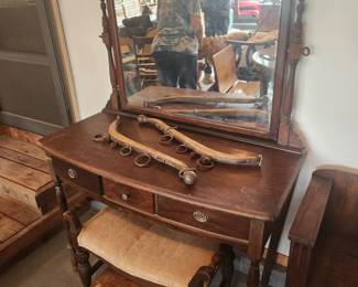 Antique Desk and stool
