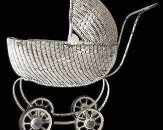 Antique Wicker Doll Buggy Antique Doll