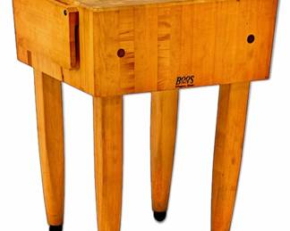 008 John Boos Co. Wooden Butcher Block Kitchen Island