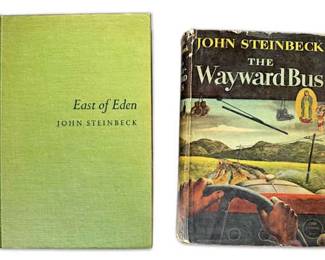 009 First Edition John Steinbeck Books The Wayward Bus 1947 East Of Eden 1952 w Bite Error