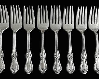 Eight Sterling Silver Salad Forks, Countess by Frank Smith 266g