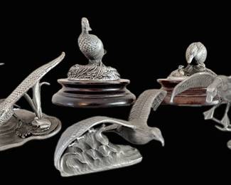 Five Pewter Mallards, Geese Seagulls