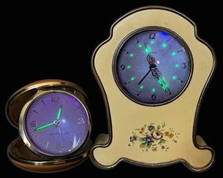 2 Radium Dial Desk Clocks
