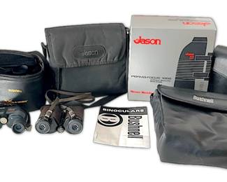 7 Vintage Pairs of Binoculars Bushnell, Nikon, More