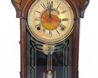 Carved Wooden WindUp Mantle Clock