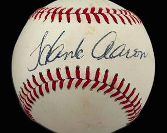 Hank Aaron Autographed Baseball