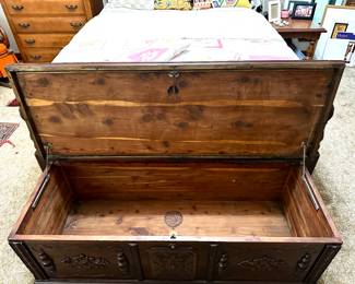 Lane Furniture Cedar Chest. Very unique design on curved feet.