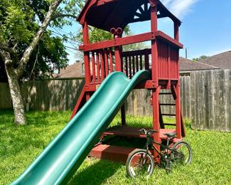 Rock climbing, slide, fort place set by TREE FROG (Buyer will have up to one month to remove!)