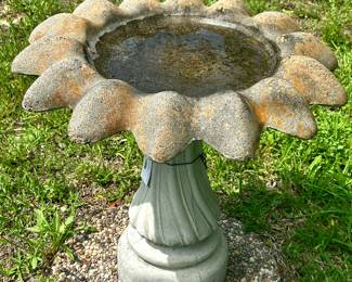 Cement bird bath