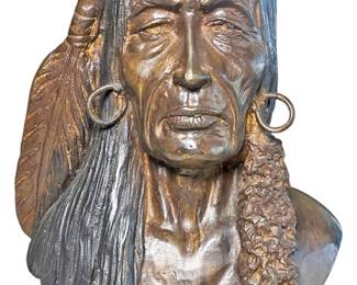 Bronze Native American Bust