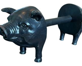 Wooden Pig Towel Holder