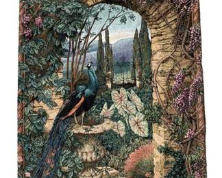 Peacock Tapestry with Rod