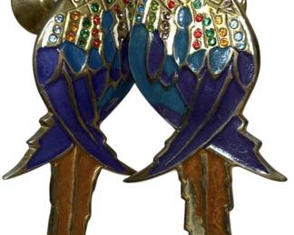 Brass Parrot Curtain Tie Backs