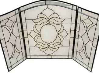 Monogrammed Stained Glass Screen