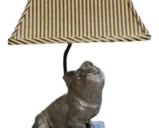 Bronze Pig Lamp