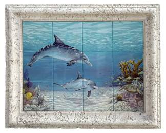 Vibrant Tropical Tile Wall Art