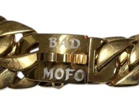 Bad Mofo Gold Tone Dog Collar