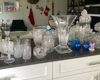 Pressed and depression glass pieces
